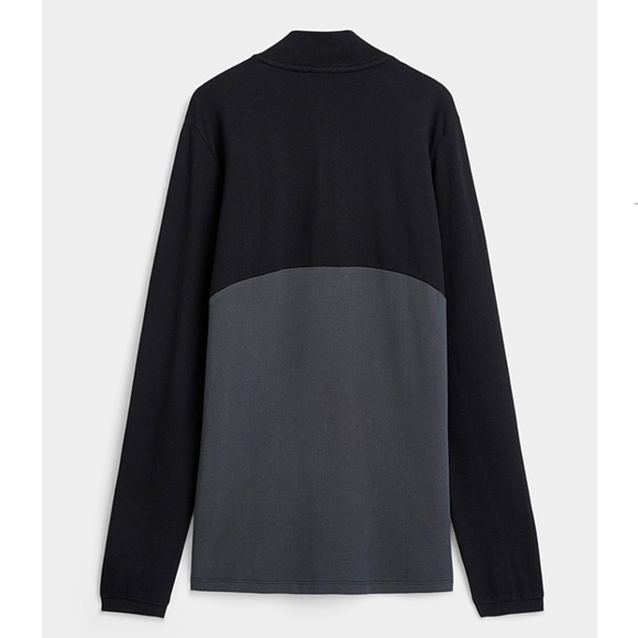 Black and gray half zip organic cotton long sleeve shirt NWT - Picture 2 of 10